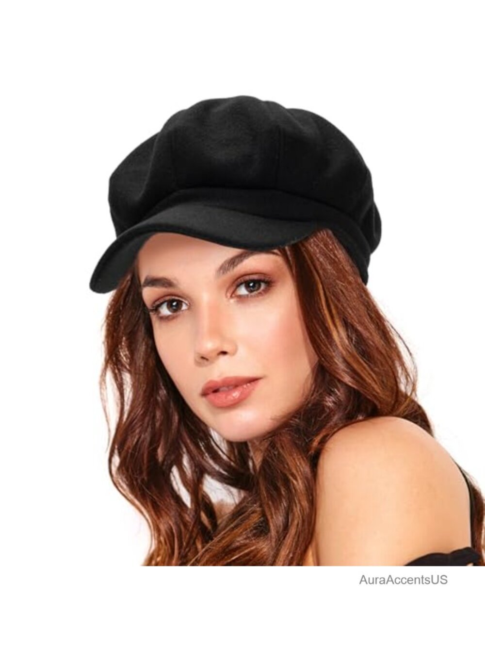Mawjom Felt Newsboy Hat Wool Blend Warm Classic Cabbie Beret Gift